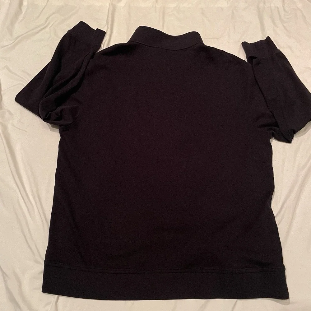 Ted Baker Mens 2XL Black Quarter Zip Textured Long Sleeve Pullover Sweater
